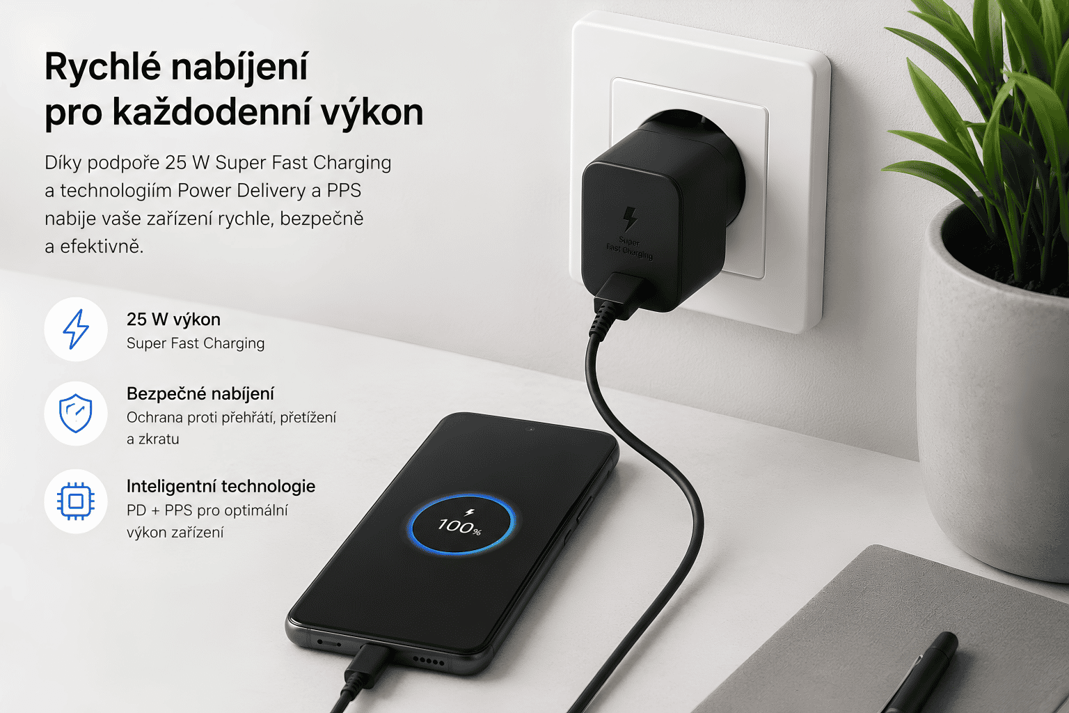 Rychlé nabíjení Samsung 25W