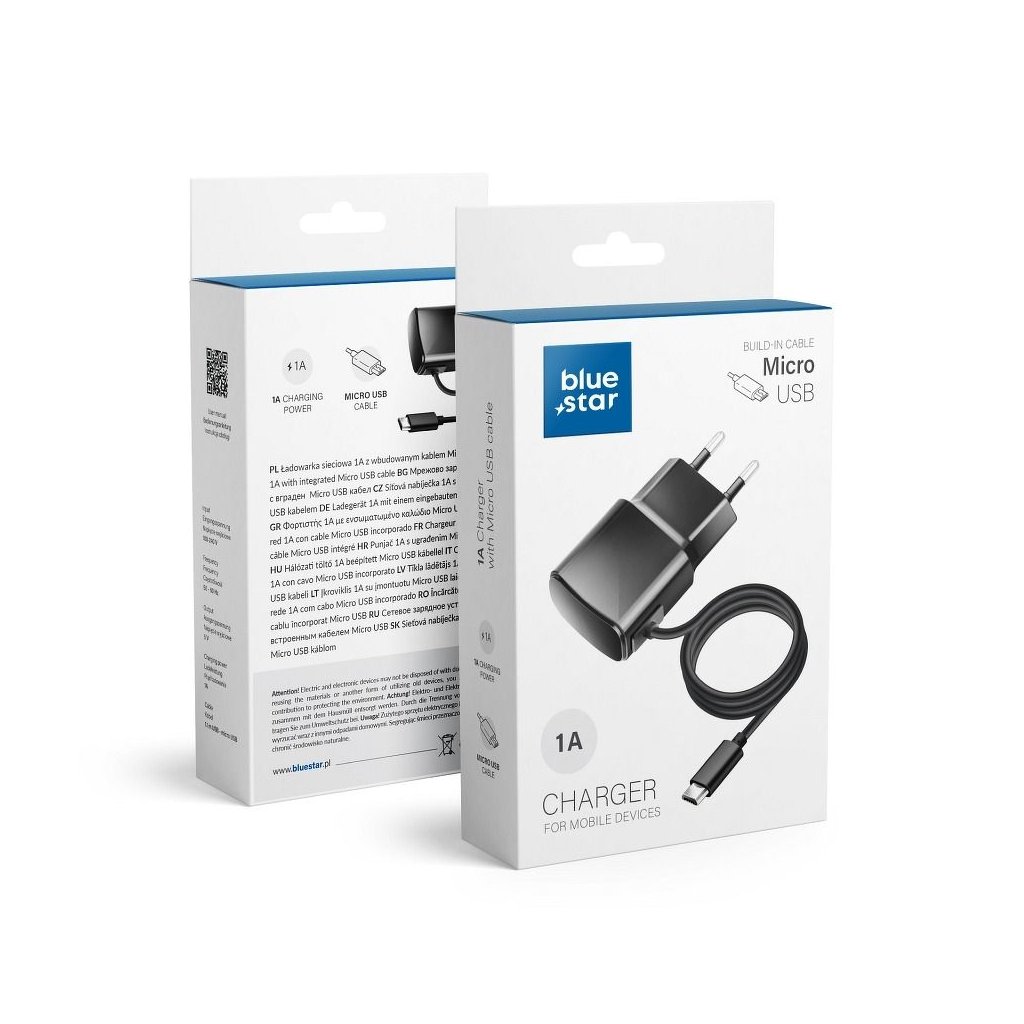 Cestovní nabíječka Blue Star micro USB universal 1A | Mobil Příslušenství CZ
