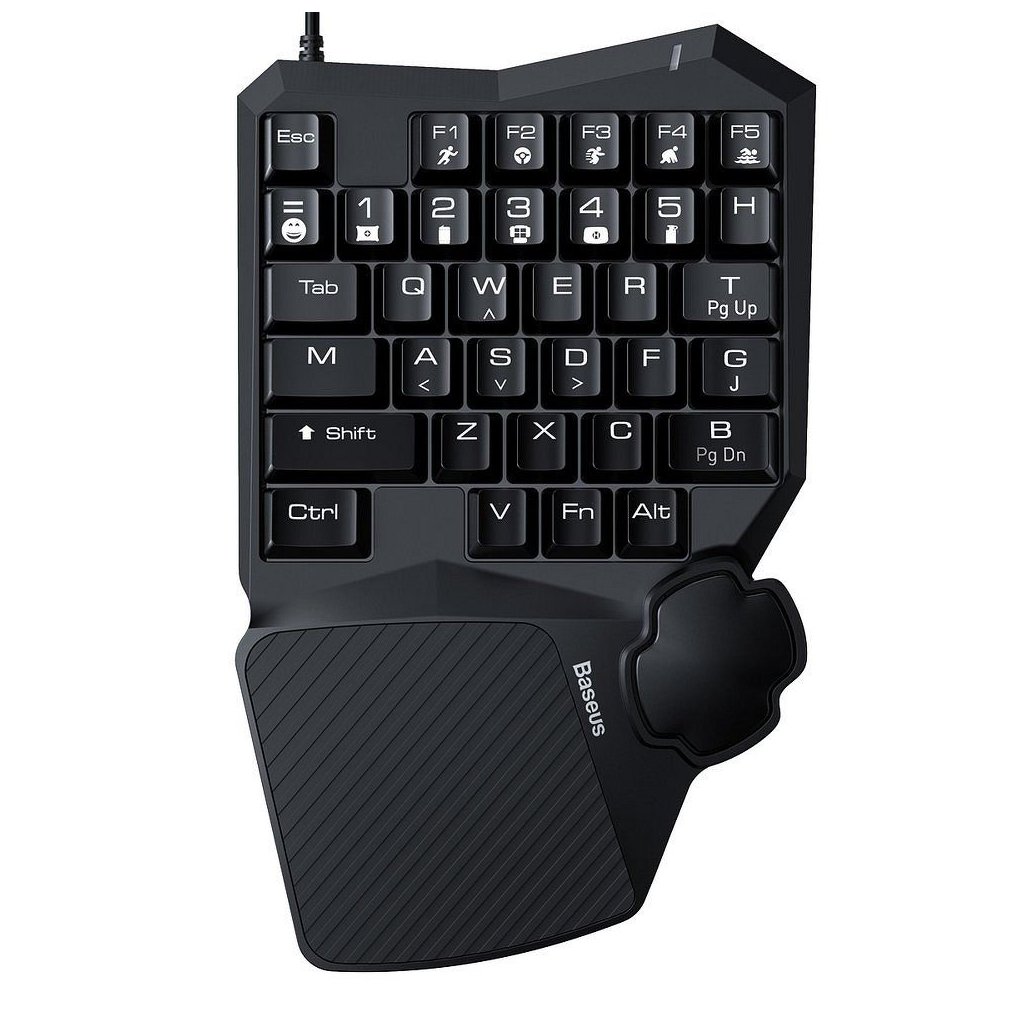 BASEUS podsvícená mechanická klávesnice pro hráče her GAMO One-Handed černá  GMGK01-01 | Mobil Příslušenství CZ