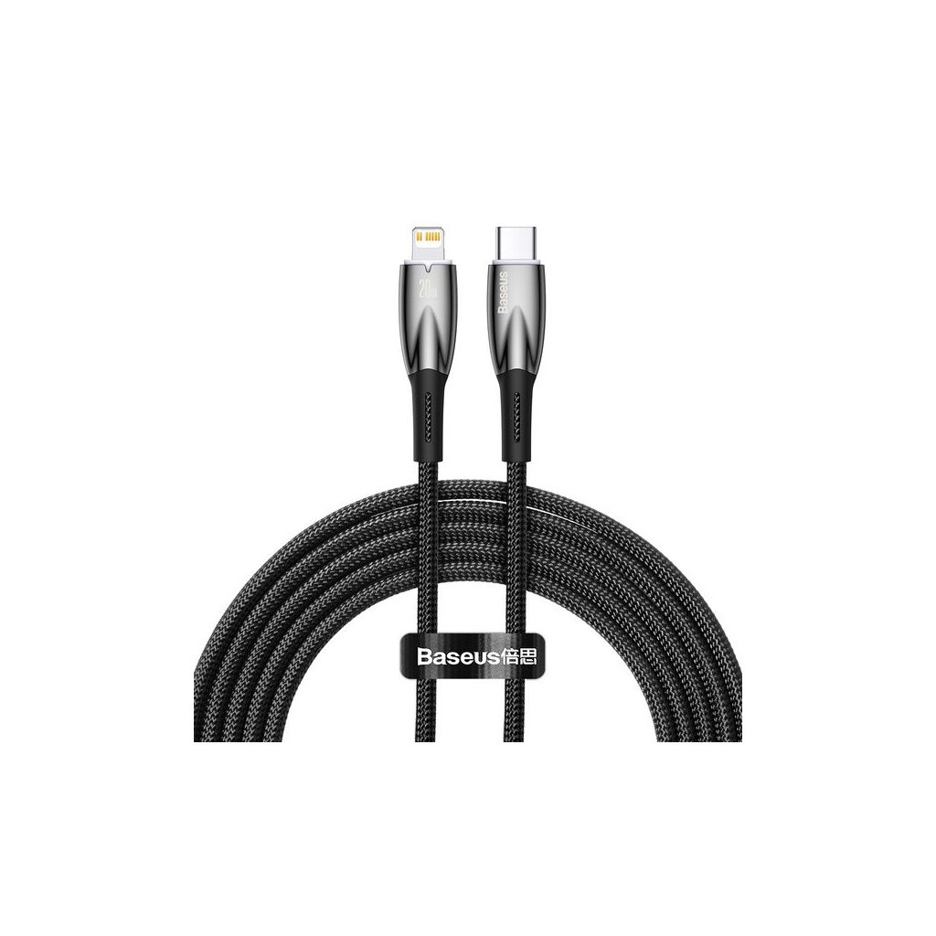 BASEUS kabel Type C na Lightning PD 20W Glimmer CADH000101 2 m černý