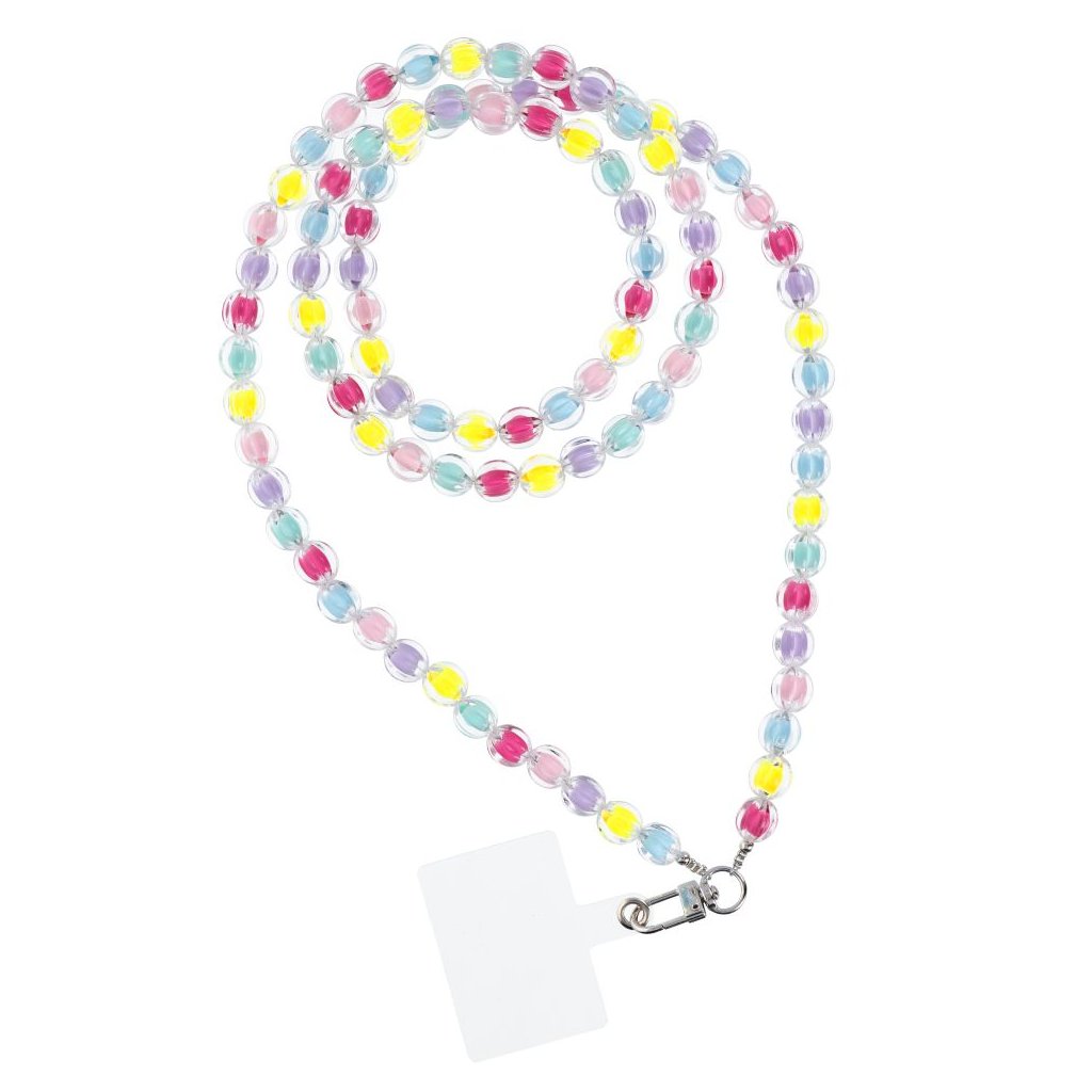 Šňůrka na mobil COLORFUL na telefon / délka 120cm (60cm ve smyčce) / na krk - mutlicolor