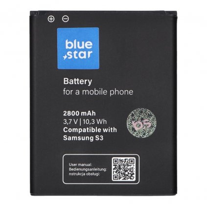 Baterie 2800mAh Blue Star PREMIUM Samsung Galaxy S3 i9300 Li-Ion (BSP-EB-L1G6LLU náhrada)