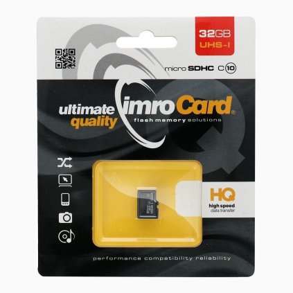 Paměťová karta IMRO 32GB microSD CLASS 10 UHS bez adaptéru SD (Blister)