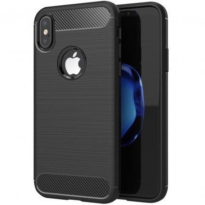 Pouzdro Forcell Carbon back cover pro Apple iPhone X - černé