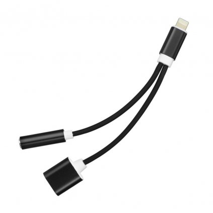 Forcell adaptér pro Apple Iphone 7/7 plus/ 8/8 plus/ X - Jack 3,5 mm černý