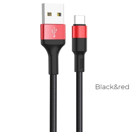 Kabel HOCO USB A na typ C 2A X26 1 m černo-červený