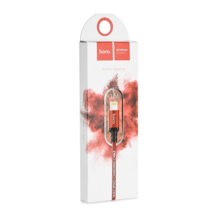 KabelUSBAdoLightningHoco1mX14czerwonoczarny1