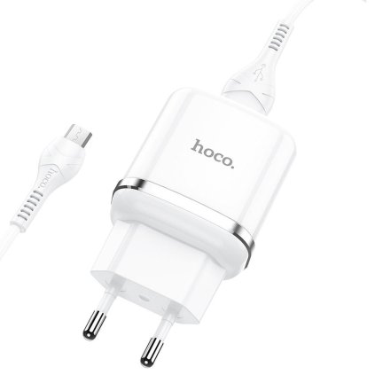 HOCO USB A síťová nabíječka + kabel USB A na Micro USB QC3.0 3A 18W N3 bílý
