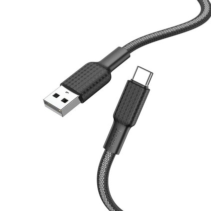 Kabel HOCO USB A na typ C 3A X69 1 m černobílý