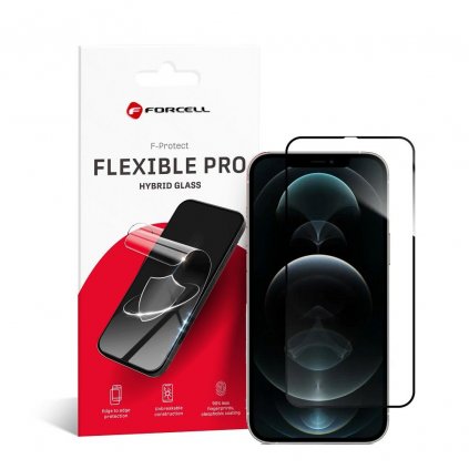 Hybridní sklo Forcell Flexible 5D Full Glue Apple iPhone 12 Pro Max 6,7" černé