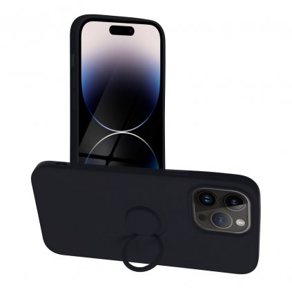 Pouzdro Forcell SILICONE RING APPLE IPHONE 14 PRO MAX ( 6.7" ) černé