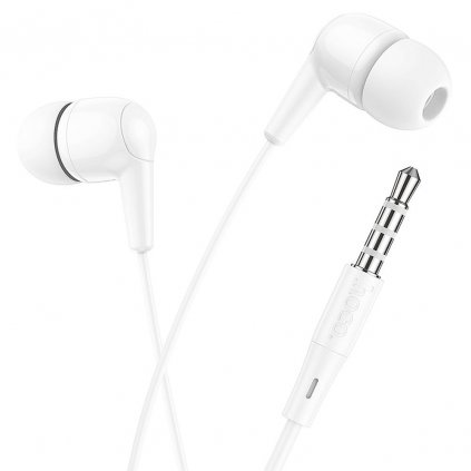 HOCO Sluchátka do uší jack 3,5mm s mikrofonem M97 bílé