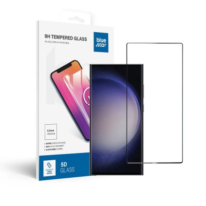 SzkohartowanedoSamsungGalaxyS23ULTRAfullglue-casefriendlyBlueStar5Dczarne1