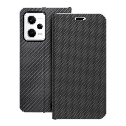 Pouzdro LUNA Book Carbon XIAOMI Redmi NOTE 12 PRO 5G černé