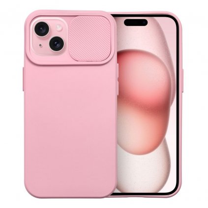 Pouzdro SLIDE CASE APPLE IPHONE 15 světle růžové