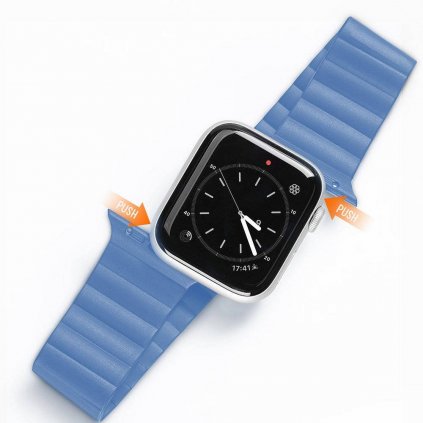 DUX DUCIS Chain magnetický silikonový řemínek pro Apple Watch 38/40/41mm modrá