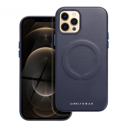 Pouzdro Roar Leather Mag Case kompatibilní s MagSafe APPLE IPHONE 12 Pro navy blue