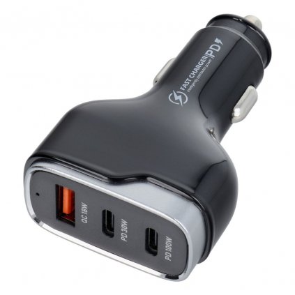 USB QC 3.0 18W + 2x Type C PD 100W+30W nabíječka do auta CC53-2C1A (celkem 138W)