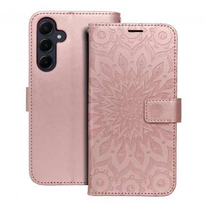 Pouzdro Forcell MEZZO Book SAMSUNG Galaxy A55 5G mandala zlato růžové