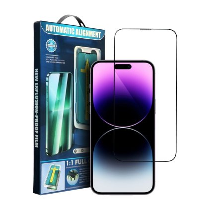Tvrzené sklo 5D Full Glue Apple iPhone 16 černé + aplikator