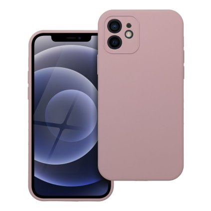 Pouzdro SILICONE 2mm APPLE IPHONE 12 pudrově růžové