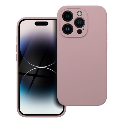 Pouzdro SILICONE 2mm APPLE IPHONE 14 Pro pudrově růžové