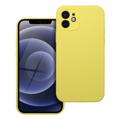 Pouzdro SILICONE 2mm APPLE IPHONE 12 žluté