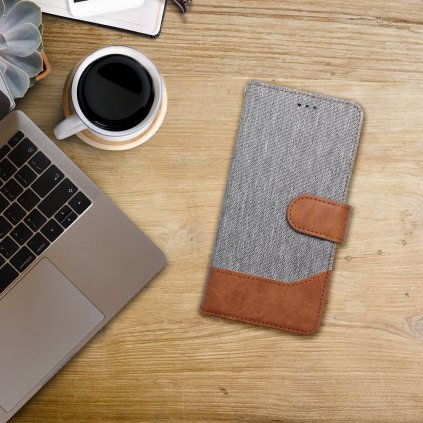 Pouzdro JEANS Book SAMSUNG Galaxy A36 5G šedé