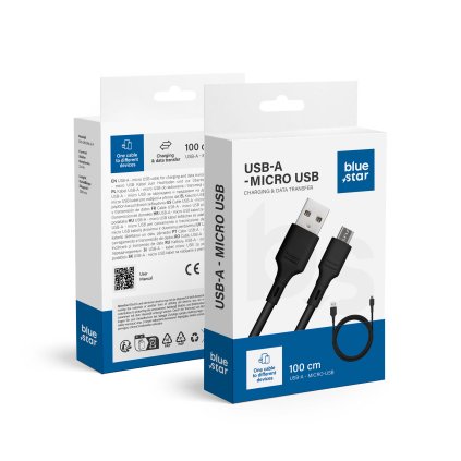 BLUE STAR kabel 2A USB A na Micro USB DC-001AM2.0 1 m černý