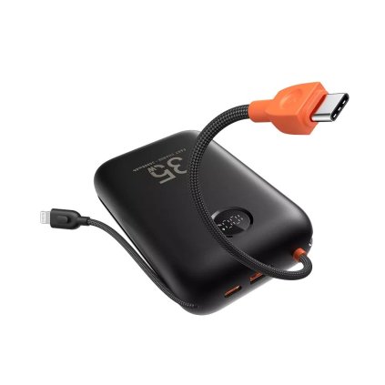 PowerbankVegerK3W3018PDQC3035W30000mAhzwbudowanymikablamiTypC-Lightningczarny1