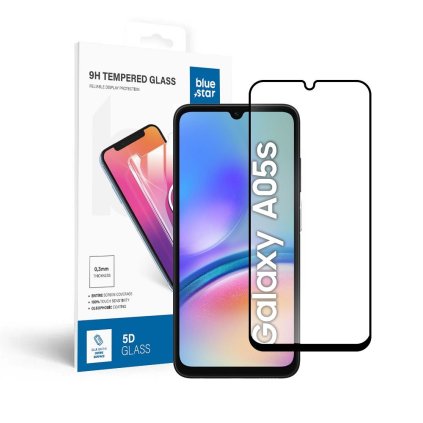 Tvrzené sklo Blue Star 5D Samsung Galaxy A05s (full glue/case friendly) - černé