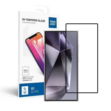 SzkohartowanedoSamsungGalaxyS25ULTRAfullglue-casefriendly-dziaajcyczytnikBlueStar5Dczarne1