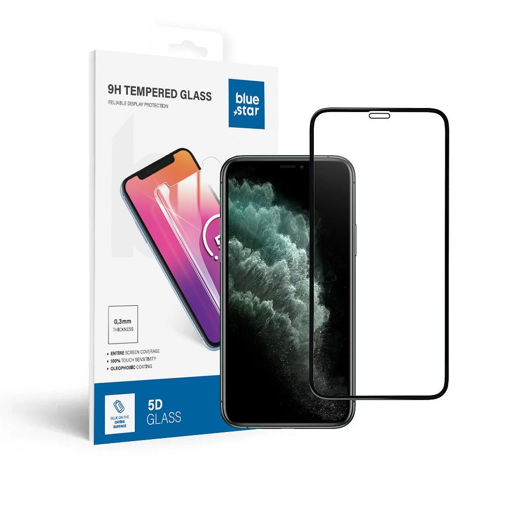 Ochranné tvrzené sklo BlueStar 5D - Apple Iphone Xs/ 11 Pro 5,8" (full glue) černé
