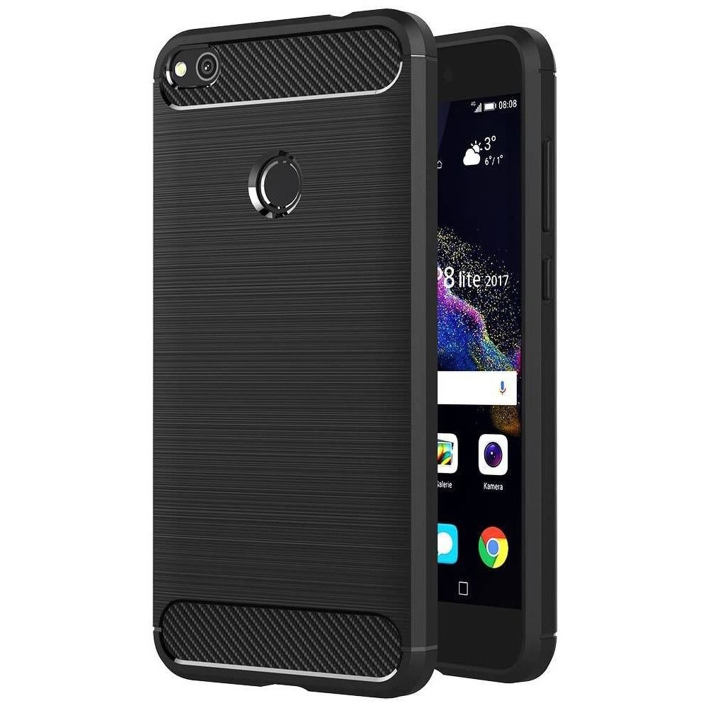 OEM Pouzdro Forcell Carbon back cover pro Huawei P8 Lite 2017 - černé