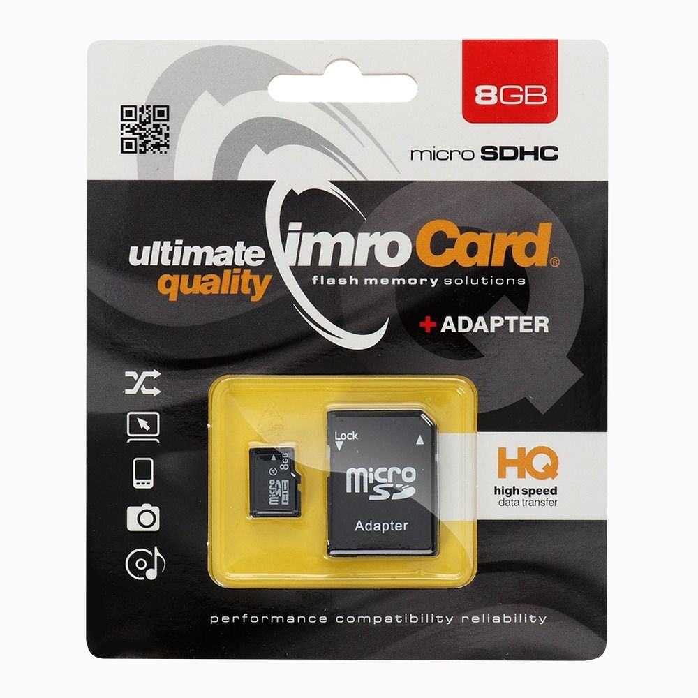 Paměťová karta IMRO microSD 8GB s adaptérem SD