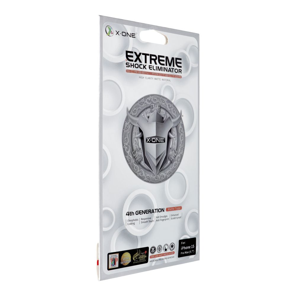 Tvrzené sklo X-ONE Extreme Shock Eliminator 4th gen. Matné - pro Apple iPhone 15 Pro Max