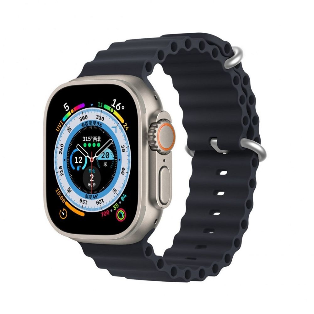 DUX DUCIS Ocean Wave sportovní silikonový řemínek pro Apple Watch 38/40/41mm grafit
