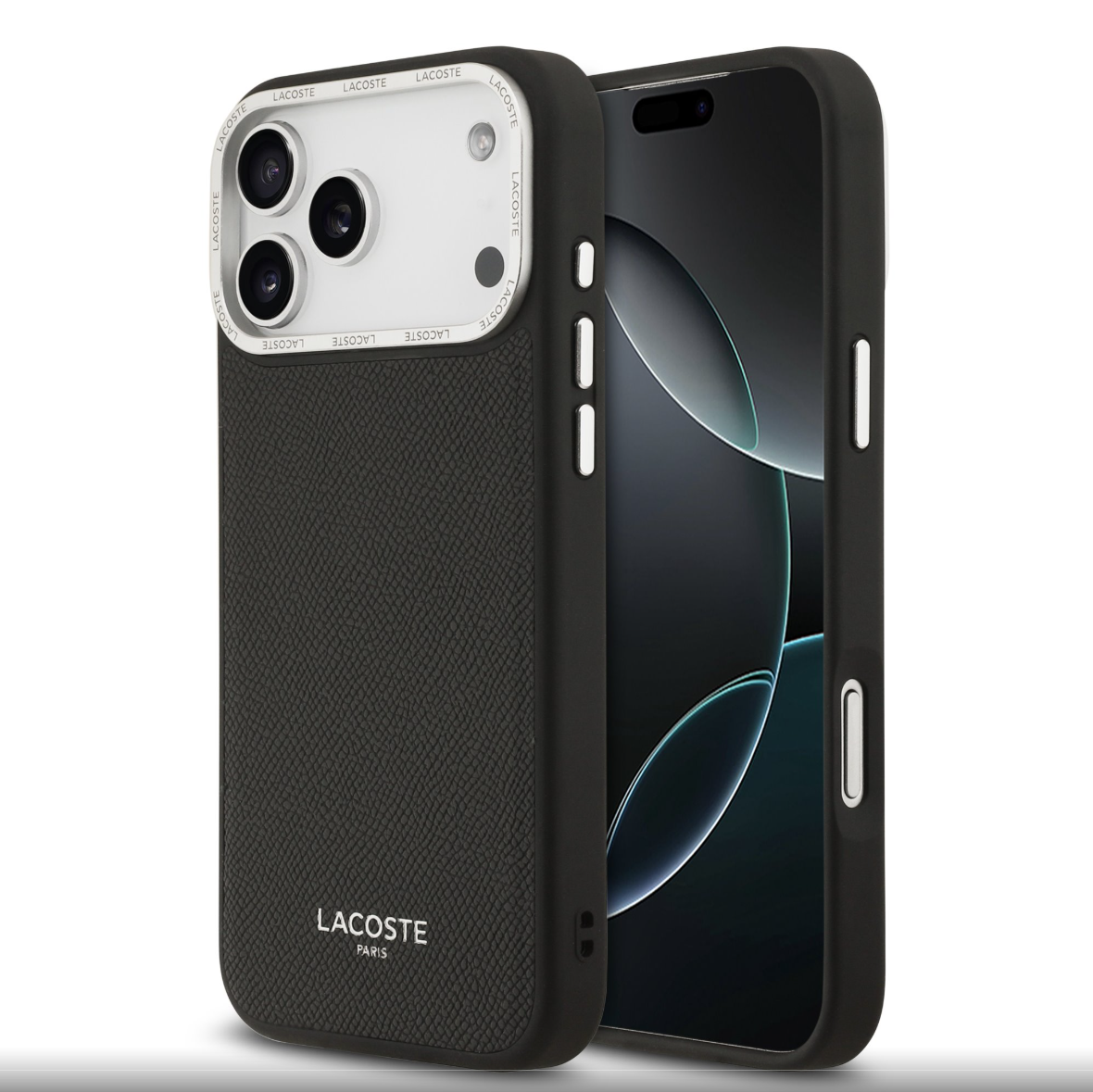 Lacoste PU Leather Champs Elysees MagSafe kryt iPhone 17 Pro Max černý