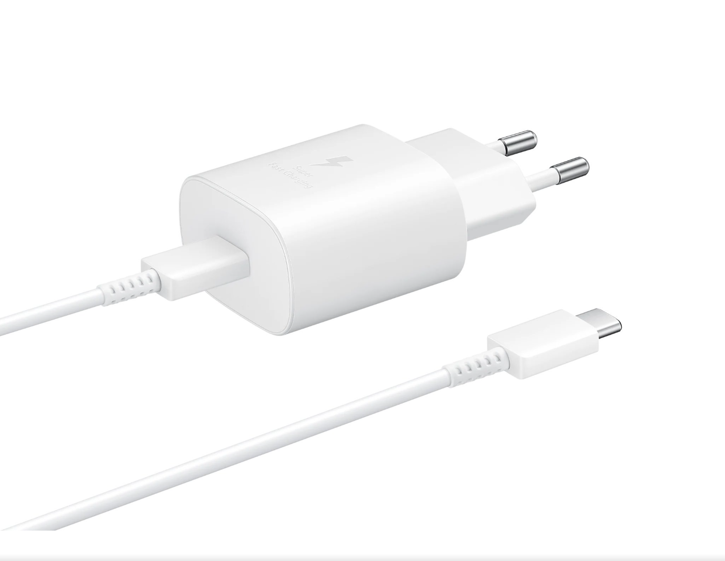 Samsung PD 25W nabíječka s rychlonabíjením a kabelem USB-C bílá