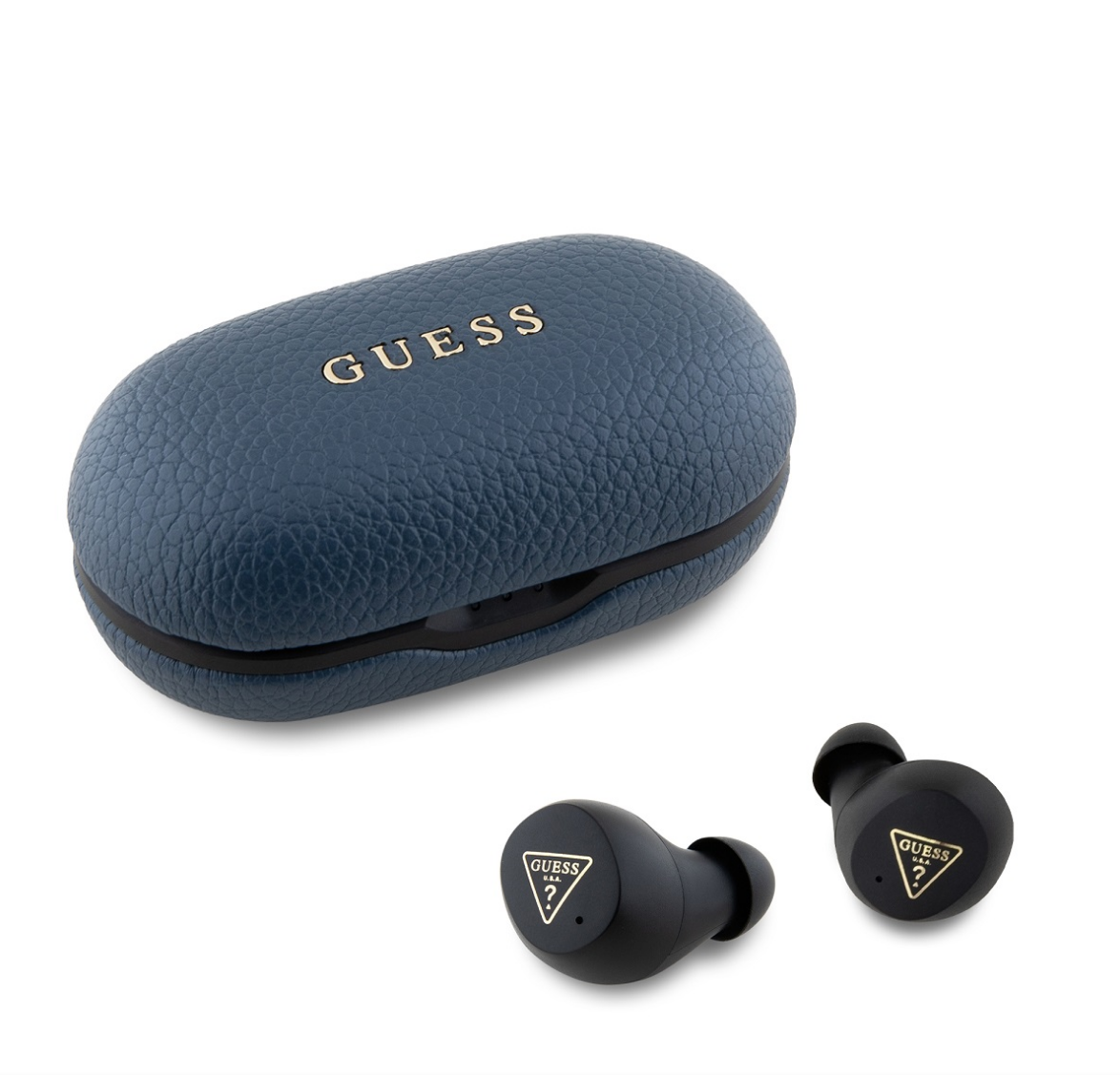 Guess PU Grained ENC TWS bezdrátová sluchátka modrá