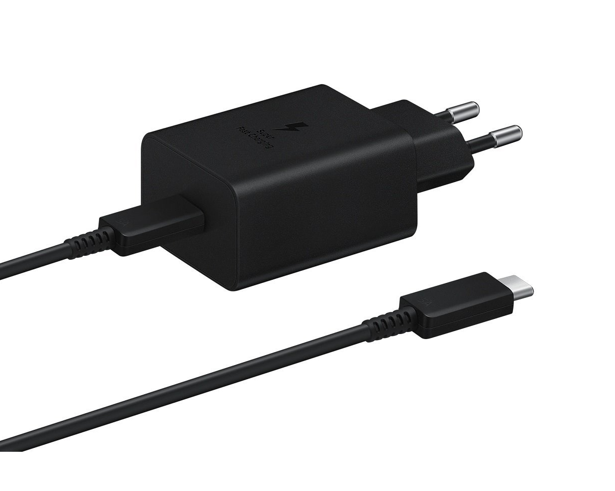 Samsung 15W cestovní nabíječka + USB-C ↔ USB-C kabel 1 m – černá (OOB Bulk) EP-T1510EBE + EP-DA705BBE