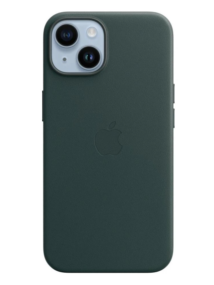 Apple kožený kryt s MagSafe na iPhone 14 piniově zelený