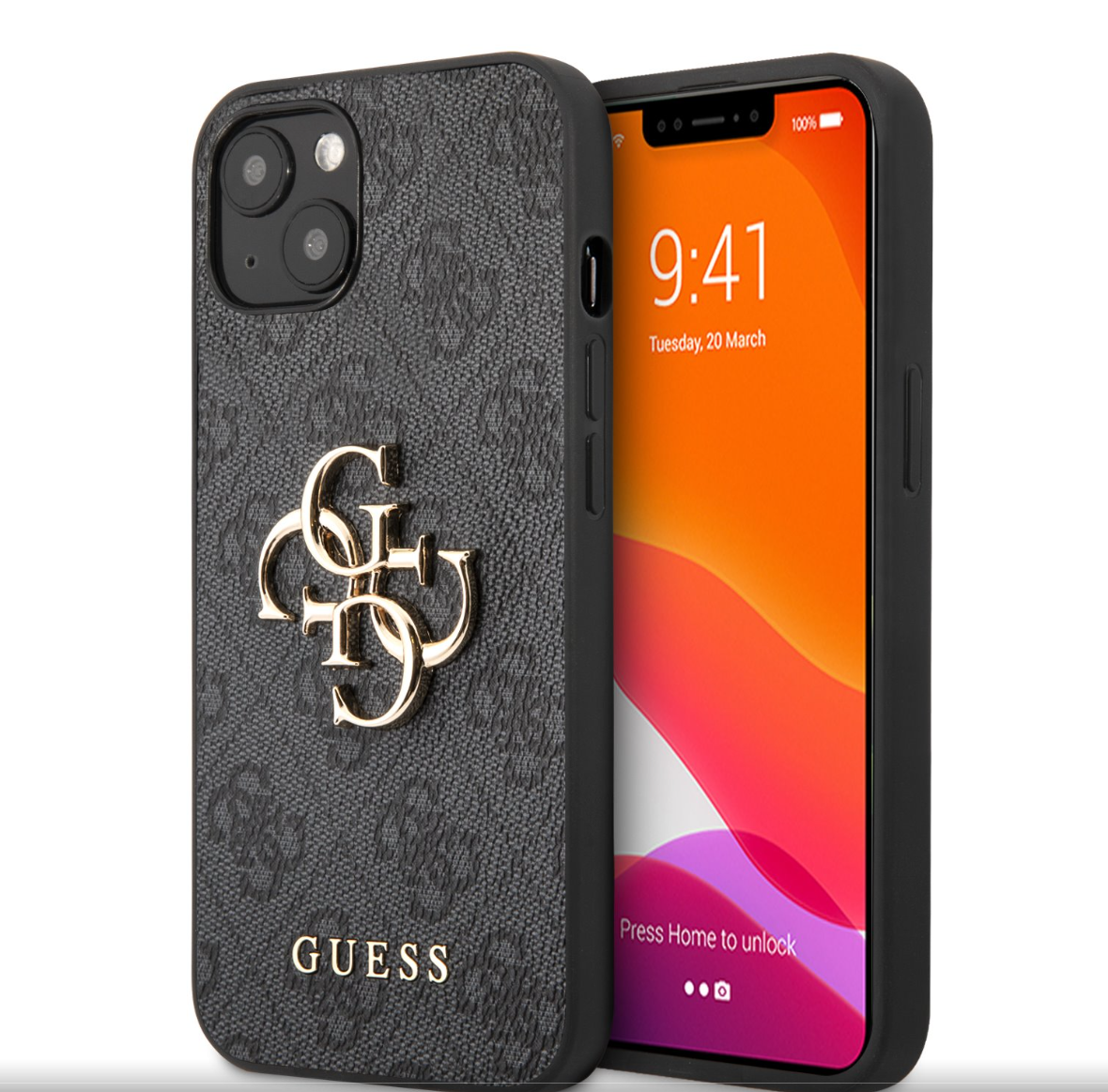 Guess Ochranný kryt pro iPhone 13 - Guess, 4G Logo Back Gray