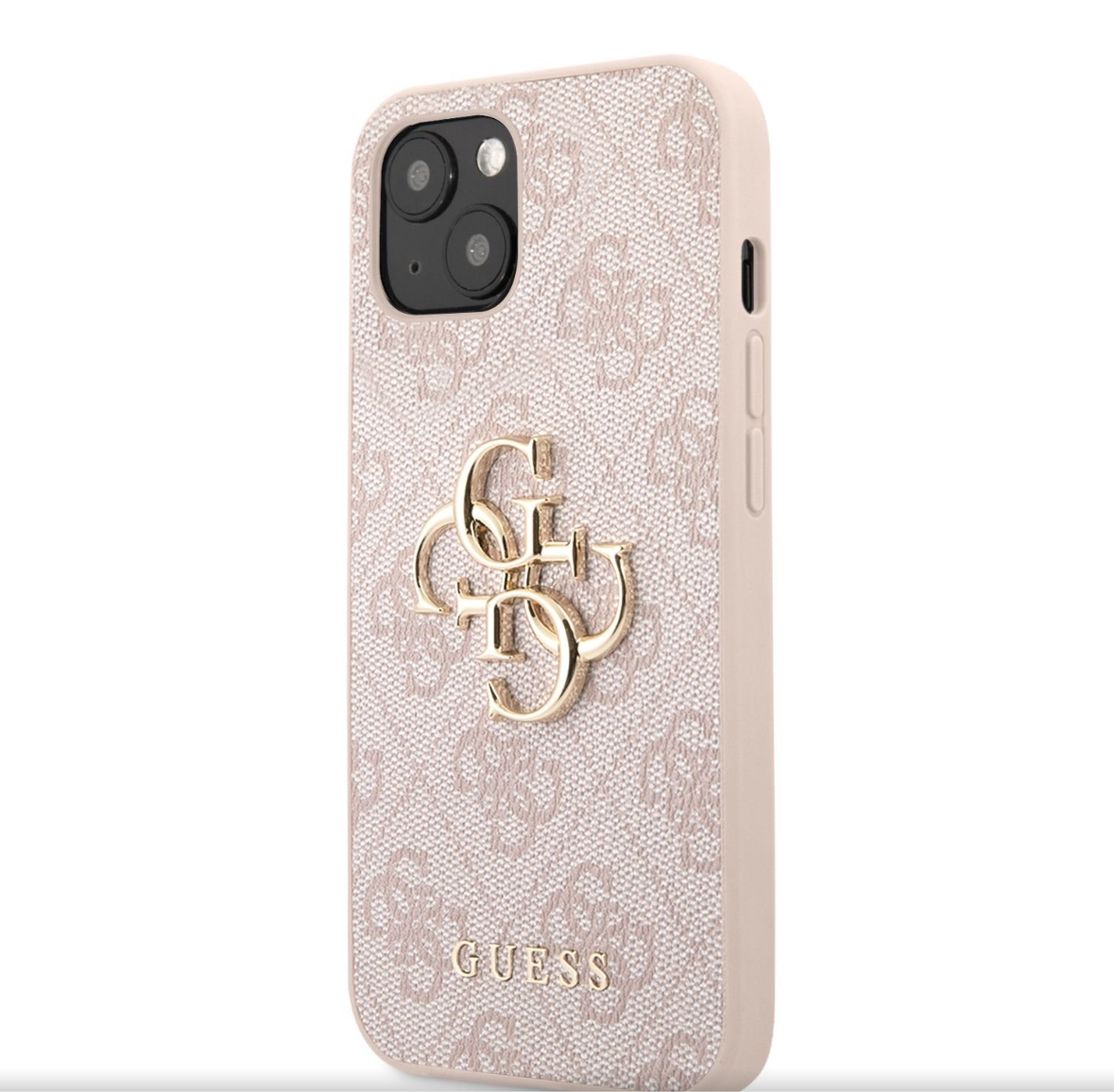 Guess PU 4G Metal Logo Zadní Kryt pro iPhone 13 – Fialový