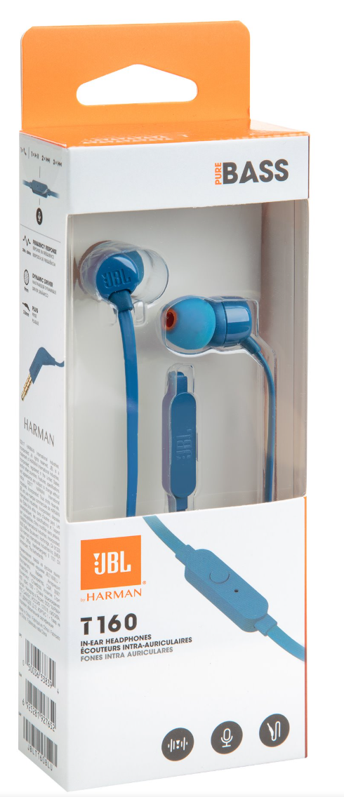 JBL T160 In-Ear Headset – modré