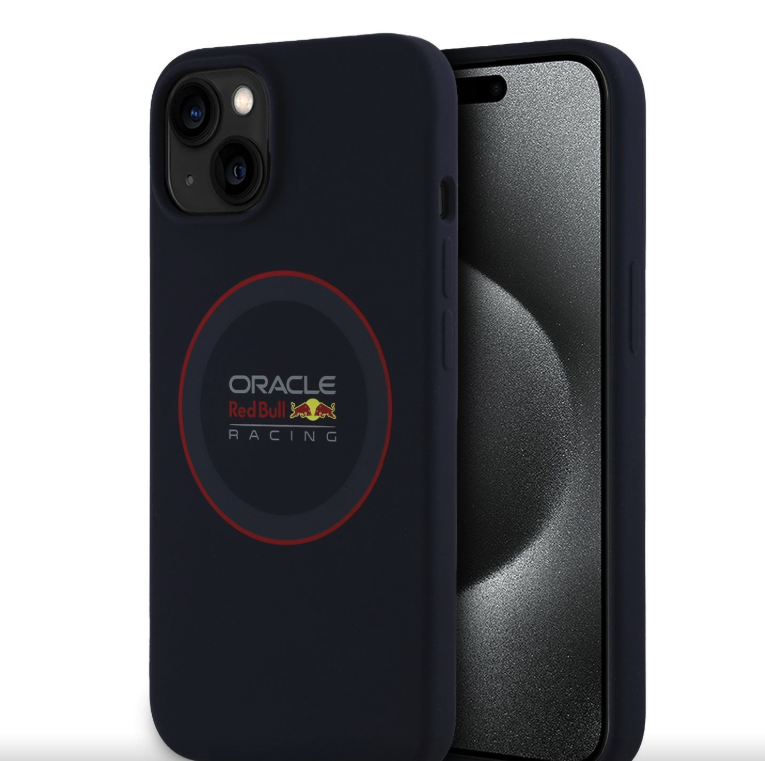 Oracle Red Bull Racing Silicone Red Ring MagSafe kryt iPhone 13 modrý
