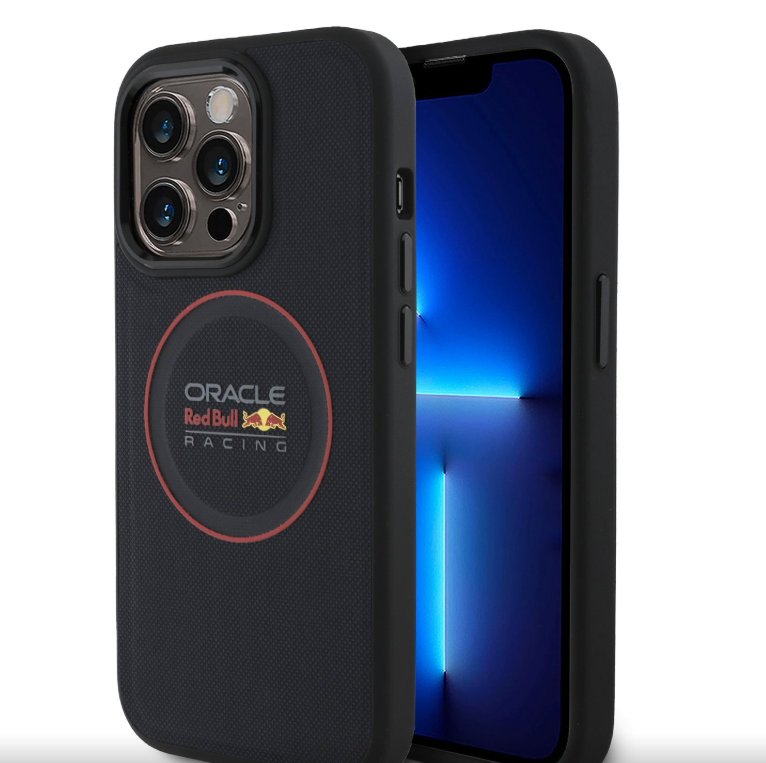 Oracle Red Bull Racing PU Leather Red Ring MagSafe kryt pro iPhone 13 Pro modrý