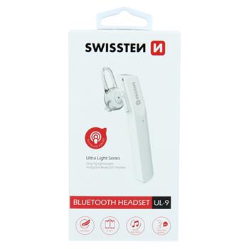 Bluetooth headset Swissten Ultra Light UL-9 – bílý