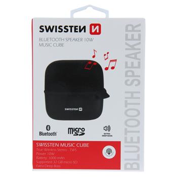 Bluetooth reproduktor Swissten Music Cube 10 W – černý