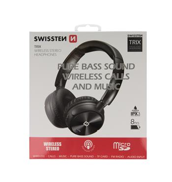 Swissten Trix Bluetooth stereo sluchátka černá